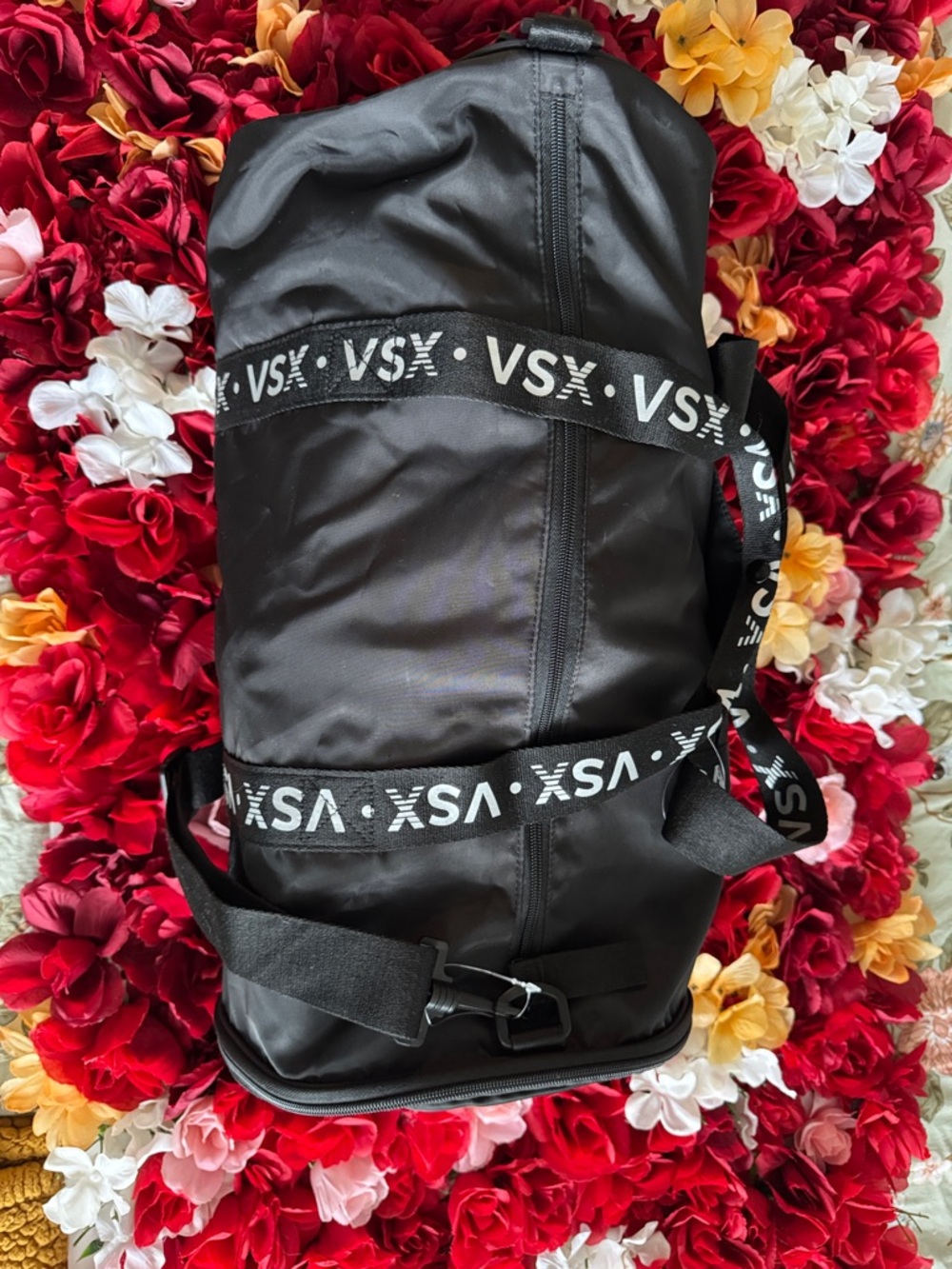 VSX Black Logo-Strap Women’s Gym Bag